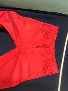 Reduced Price - Red Cotton Pant For Casual Meeting