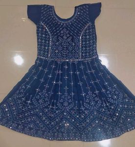 Blue Embellished sharara Suit