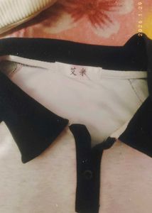 Navy &amp; White Long Sleeve Polo