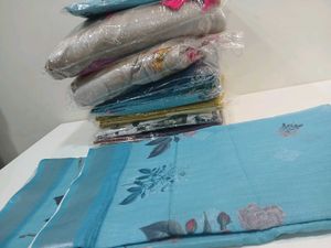 Sky Blue Floral Saree
