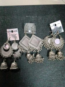 Silver Tone Fashion Earrings