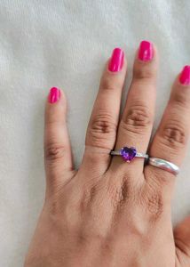 Combo 925 Sterling Silver Heart Ring With Hallmark