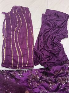 Elegant Purple Anarkali gown