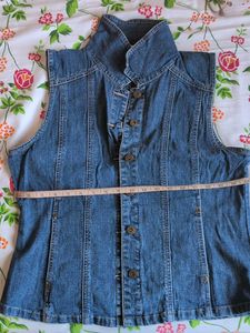 Denim Sleeveless Button-Down