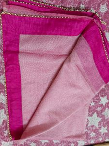 Pink Beaded Saree