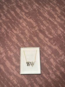 Gold &#39;K🔱&#39; Trident Necklace