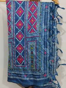 Boho Diamond Print Dupatta with Tassels