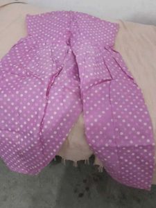 Pink Cotton Rubber Print Stiched Suit Set