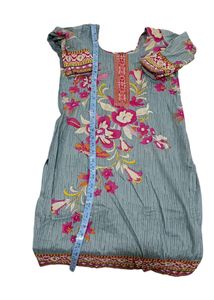 Women Kurta Grey-pink