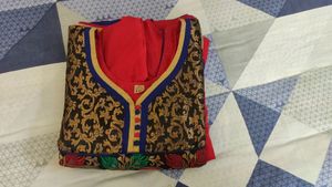 50%off Red ♥️ Anarkali Flare  Cotton Kurta Churida