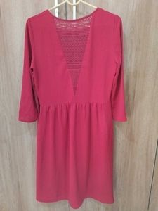 PROMOD Coral Dress with Lace Detail