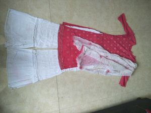 Red Embroidered Kurta