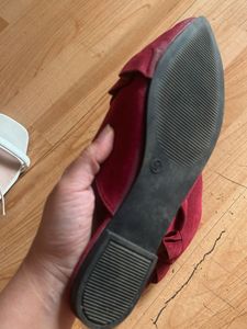 Stylish Maroon Mules with Ruffle Detail