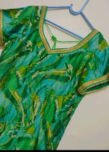 Dark Green Kurta Pant Set With Dupatta For 38 Bust