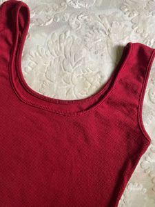 Red Cropped Tank Top