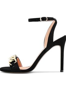 Black Heels with Gold Chain