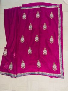 Elegant Pink Silk Saree