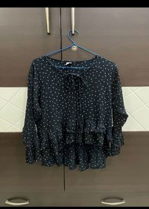 Black Polka Dot Top