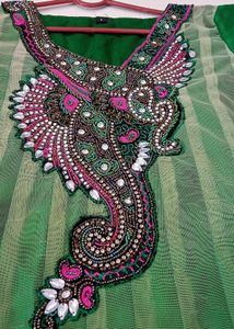 Green Embroidered Kurta