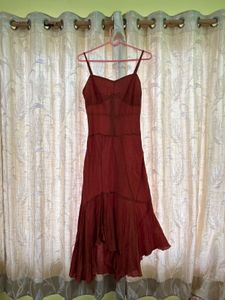 Terracotta Layered Hem Cami Dress