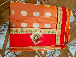 Party Wear Saree With Blouse Piece