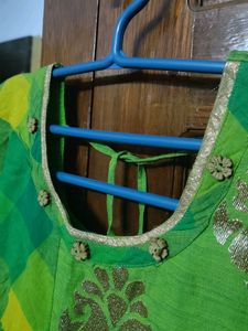Green Embroidered Kurta