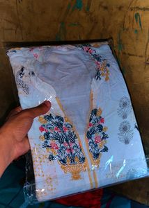 Lite White and white kurta set with
