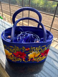 Floral Embroidered Tote Bag