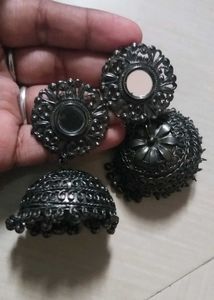 Oxidized Jhumka Earrings