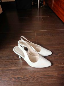 White Slingback Heels