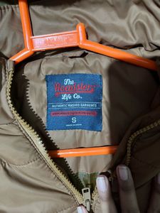 Women Brown Detachable Hood Puffer Jacket
