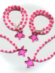 Pink Starfish Beaded Necklace