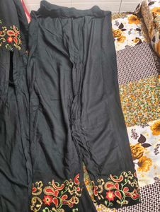 Embroidered Black Pant Designer Kurta Suit