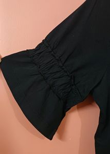 Black Top With Flared Sleeves