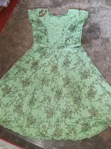 Floral Print Green Dress