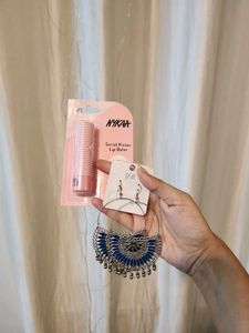 Nykaa Earrings And LipBalm Combo❄️💅💞