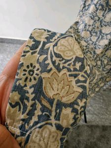 Fusion Mandarin Collar Floral Kurta