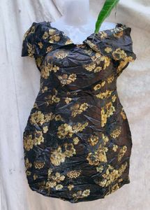 5.24.11 SEXY BLACK GOLDEN BODYCON DRESS