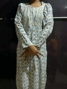 Patterned Long Sleeve Kurti
