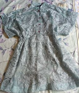 Elegant Blue Lace Dress