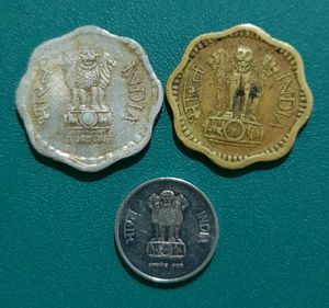 3 Indian Coins Of 10 Paise