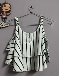striped tank flare top