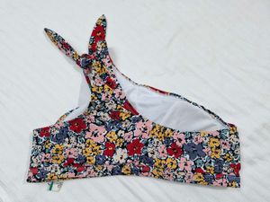 Floral One-Shoulder Tie Tank Bralette