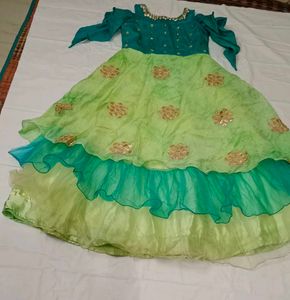 Green & Teal Embellished Party Dress