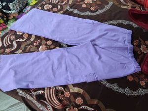Lavender Wide Leg Cargo Pants