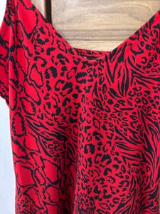 Red Animal Print Slip Dress