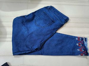 Floral Embroidered Jeans