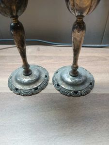 vintage silver-plated wine goblets