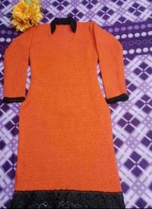 Orange Garam winter kurti