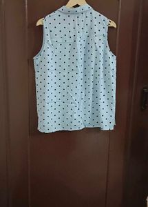 Baby Blue Polka Dot Top